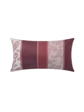 JOOP | Satin Kissenhülle 40x80cm PAISLEY STRIPES Dunkelrot | 
